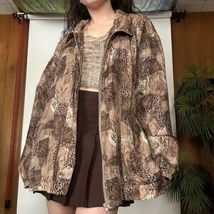 Vintage Silk Animal Print Jacket